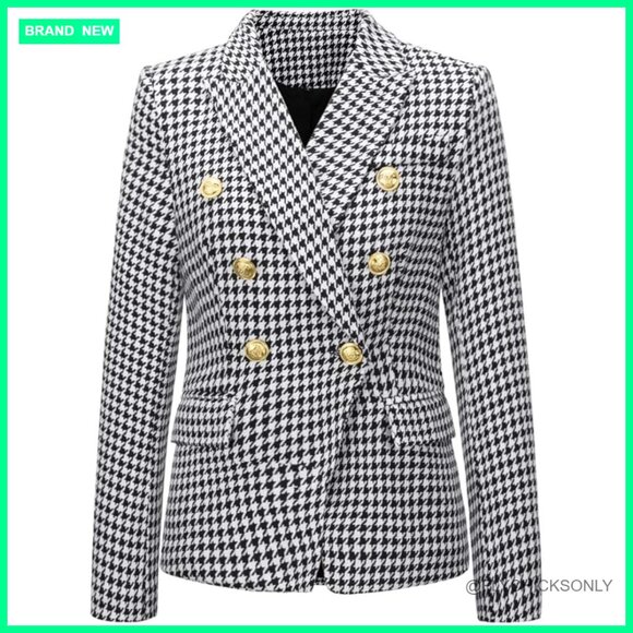 Vintage Double Breasted Slim Fit Wool Blazer Jacket